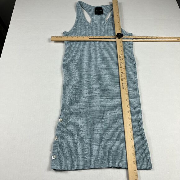 Le Ore Bandier Rimini Mini Dress Blue Raceback Ribbed Knit Casual Coastal SMALL - Picture 5 of 10